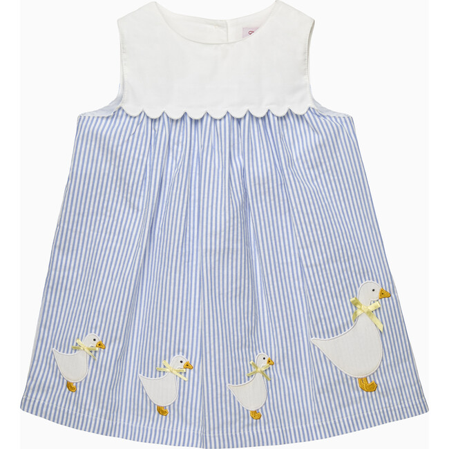 Baby Petal Bib Pinafore Duck Dress,  Blue