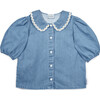 Mipounet SS26 Louise Denim, Shirt (Light Blue) - Shirts - 1 - thumbnail