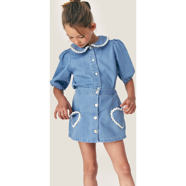 Mipounet SS26 Louise Denim, Shirt (Light Blue)