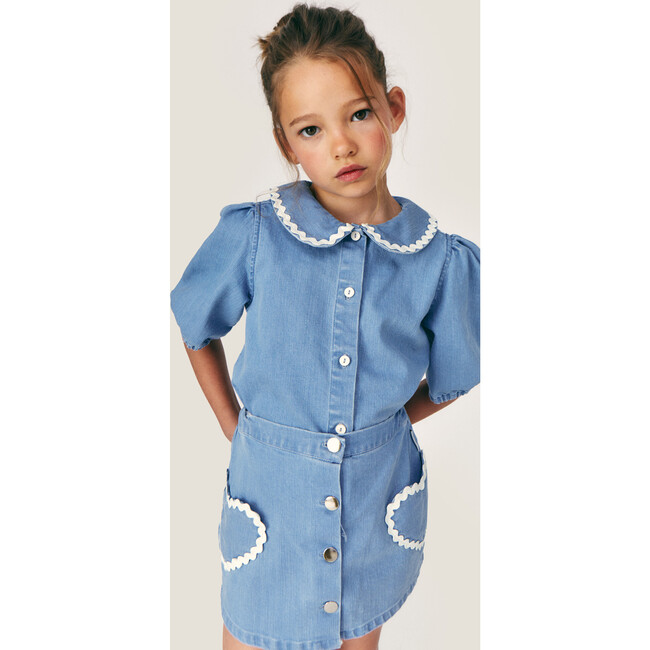 Mipounet SS26 Louise Denim, Skirt (Light Blue) - Skirts - 3