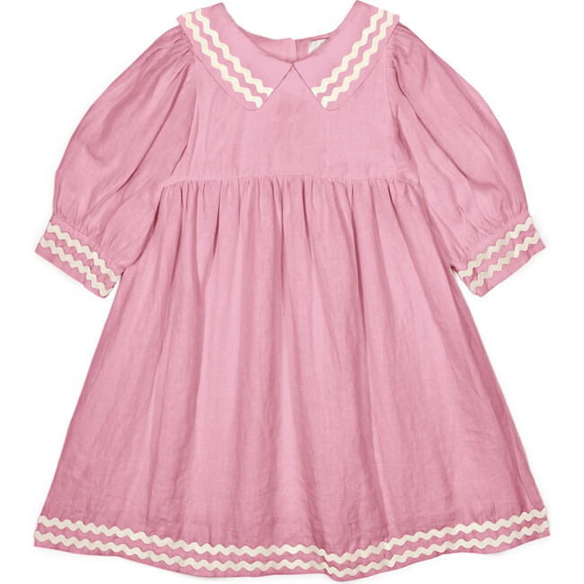 Mipounet SS26 Isaline Linen Collared, Dress (Pink)