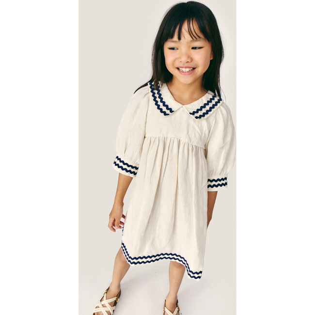 Mipounet SS26 Isaline Linen Collared, Dress (Ecru)