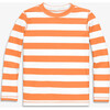 Kids Long Sleeve Rash Guard In Stripe, Cantaloupe White Stripe - Rash Guards - 1 - thumbnail