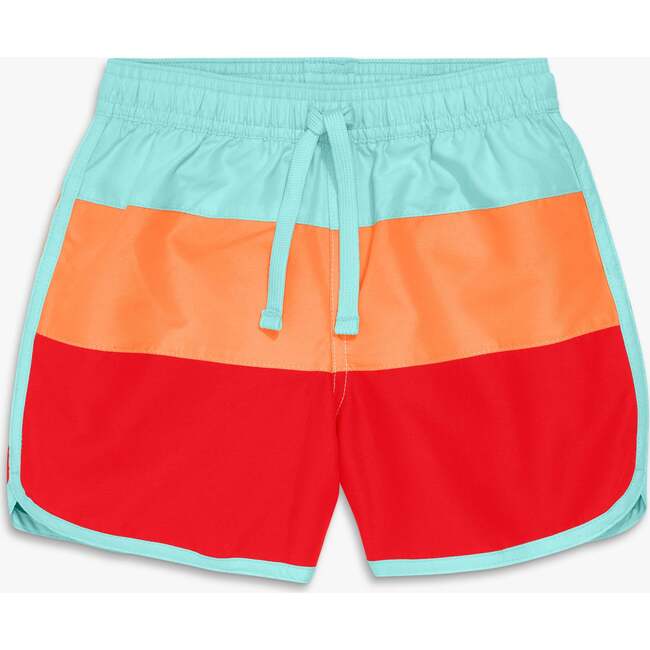 Kids Color Block Board Short, Mist Cantaloupe Tomato