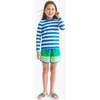 Kids Color Block Board Short, Blueberry Green Apple Pear - Swim Trunks - 2