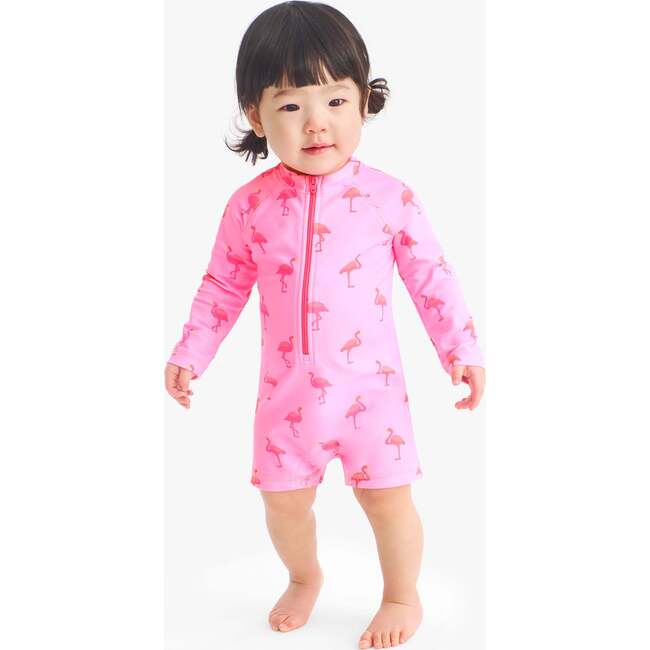 Baby One-Piece Rash Guard In Beach Balls, Mist Beach Balls