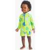 Baby One-Piece Rash Guard In Octopus Pals, Lime Octopus - Rash Guards - 2