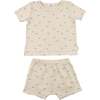 Mini Fish Print Jamie Short Set, Natural - Mixed Apparel Set - 1 - thumbnail