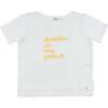 Sunshine Embroidered Raw Edge T-Shirt, Oyster - T-Shirts - 1 - thumbnail