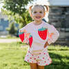 Mini Strawberries Print Lottie Shorts, Pale Pink - Shorts - 2