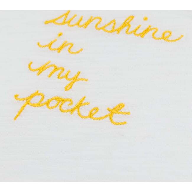 Sunshine Embroidered Raw Edge T-Shirt, Oyster
