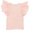 Strawberry Applique Butterfly Sleeve Tee, Pale Pink - T-Shirts - 2