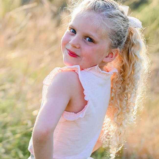 Rebekah Ruffle Tank, Pale Pink - Tank Tops - 3