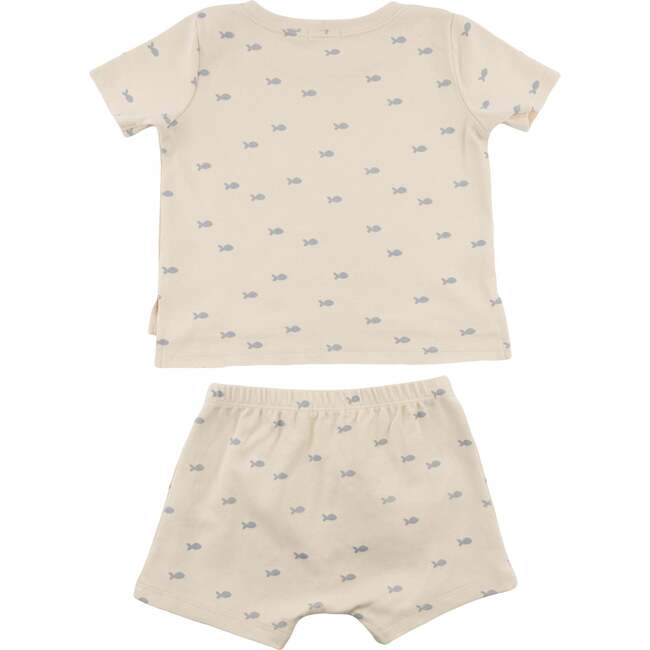 Mini Fish Print Jamie Short Set, Natural - Mixed Apparel Set - 5