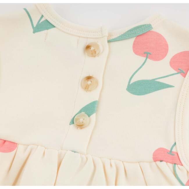 Cherries Print Lily Tank Dress, Milk - Dresses - 4