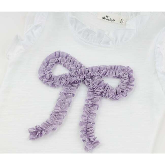 Lavender Ruffle Bow Rebekah Tank, Oyster - Tank Tops - 4