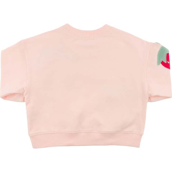 Strawberries Applique Charlie Sweatshirt, Pale Pink - Sweatshirts - 6