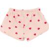 Mini Strawberries Print Lottie Shorts, Pale Pink - Shorts - 6