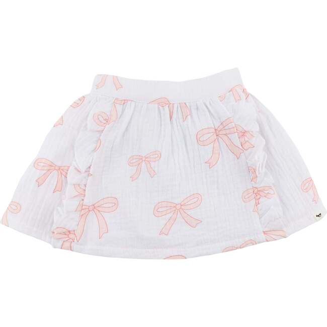 Big Pink Bows Print Millie Skirt, Oyster