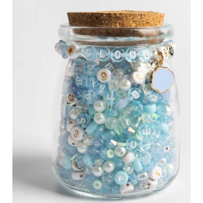 On Cloud 9 Baby Blue Letter Beads with Number Beads Cloud Charm DIY Jar