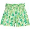 Shirred Scallop Shorts, Greenspring Groovy Floral - Shorts - 1 - thumbnail