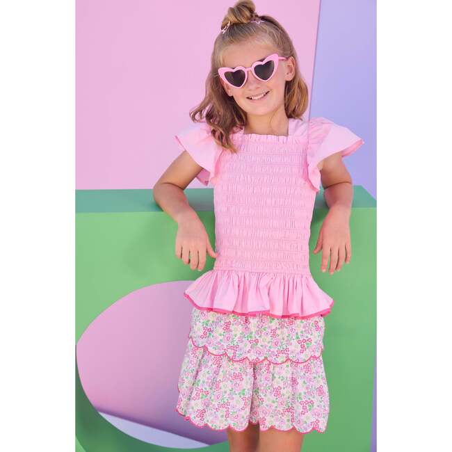 Two Tiered Skort, Pink Bloomsbury Blossoms