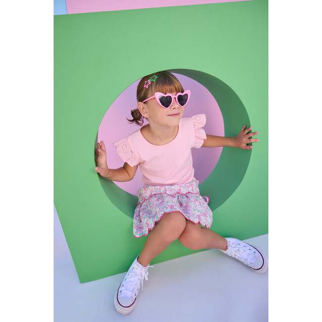 Two Tiered Skort, Pink Bloomsbury Blossoms - Skirts - 6