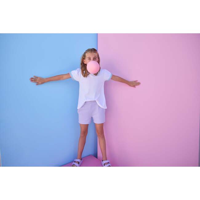 Ric Rac Essential Tee, Aqua & Lavender - T-Shirts - 3