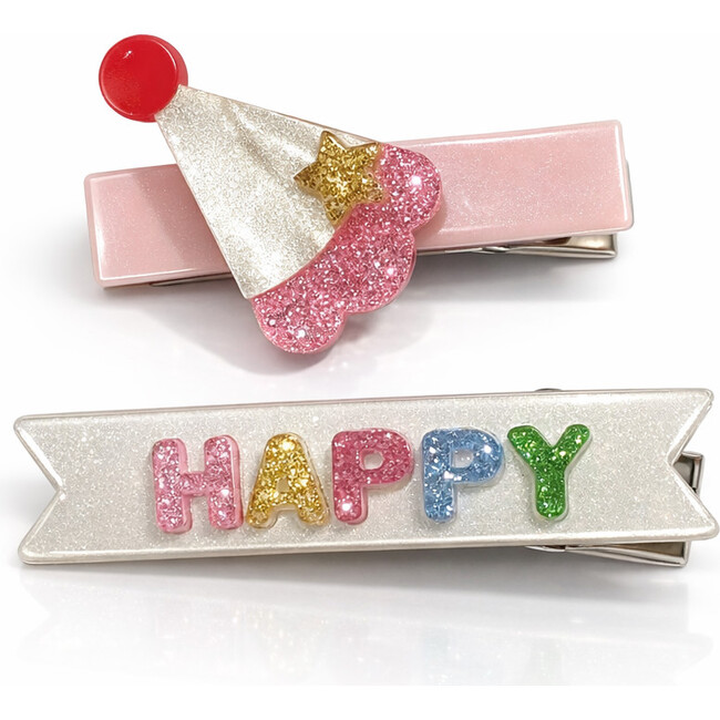 Lilies & Roses x Maisonette Exclusive Happy Party Hat Hair Clips Set of 2