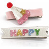 Lilies & Roses x Maisonette Exclusive Happy Party Hat Hair Clips Set of 2 - Hair Accessories - 1 - thumbnail