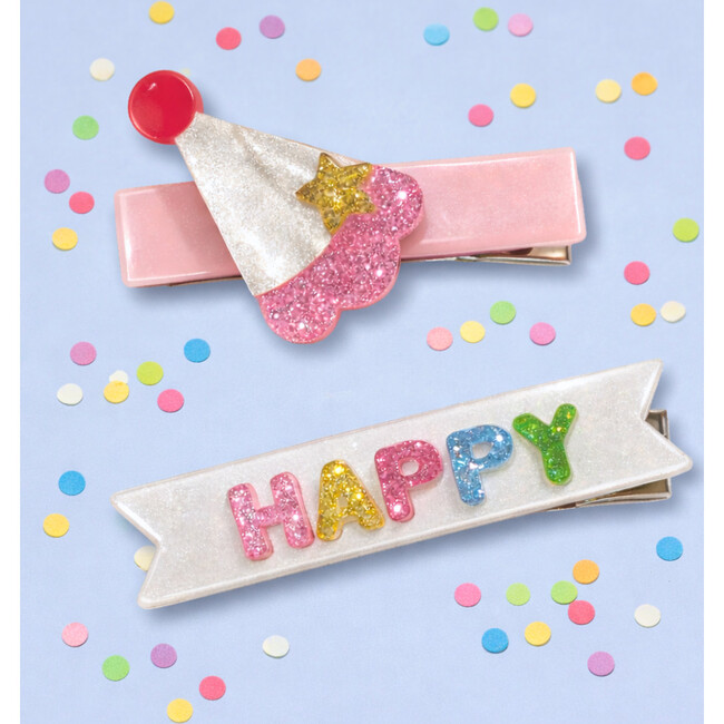 Lilies & Roses x Maisonette Exclusive Happy Party Hat Hair Clips Set of 2