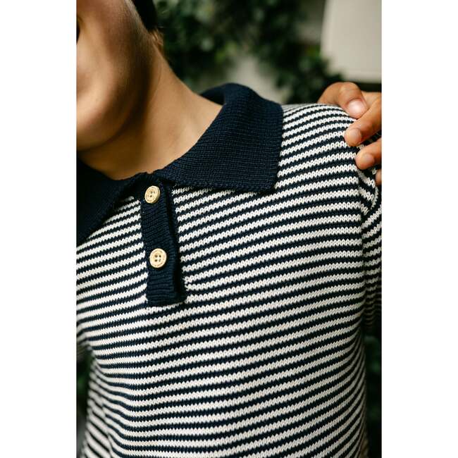 Sterling Short Sleeve Sweater, Navy - Sweaters - 4