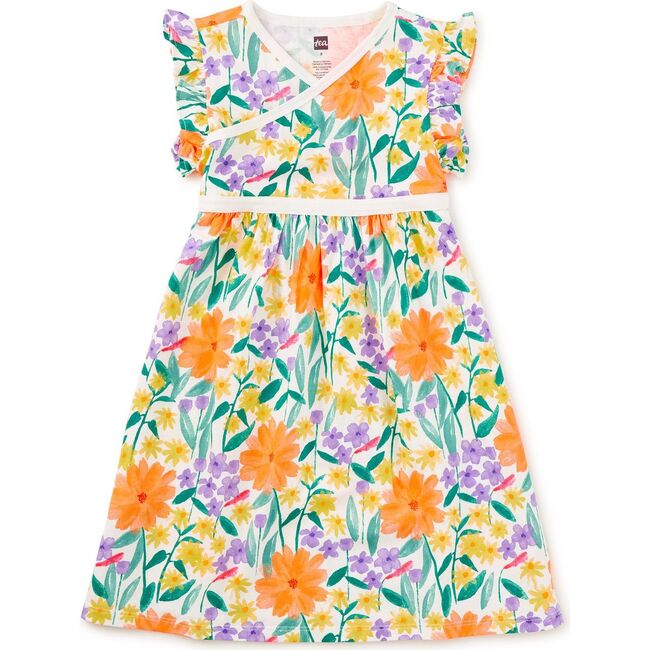 Wrap Neck Dress, Watercolor Floral