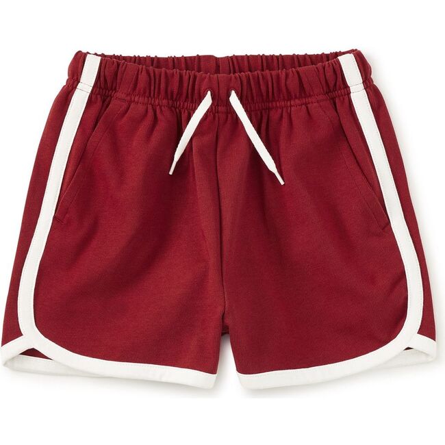 Sporty Ringer Shorts, Dark Maple