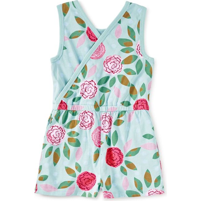 Reversible Wrap Romper, Spinning Carnations