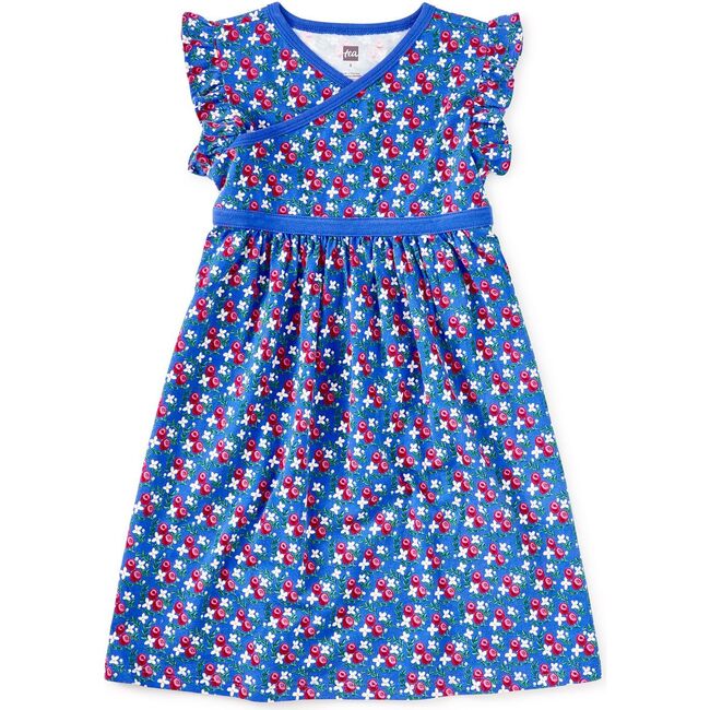 Wrap Neck Dress, Flamenco Fan Rose