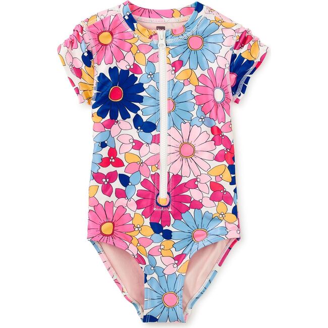 Rash Guard One-Piece Swimsuit, Daisy Deluxe