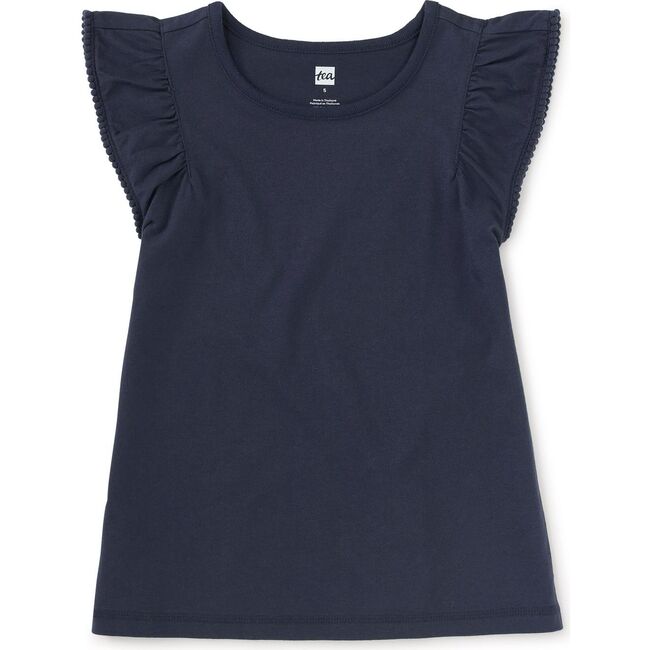 Pom-Pom Flutter Top, Indigo