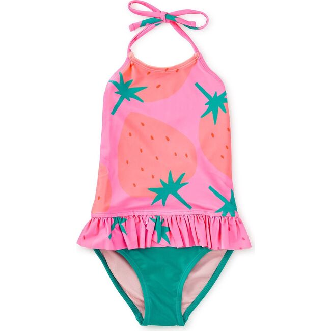 Peplum One-Piece Swimsuit, Fresas Favoritas