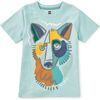 Picasso Wolf Graphic Tee, Canal Blue - T-Shirts - 1 - thumbnail