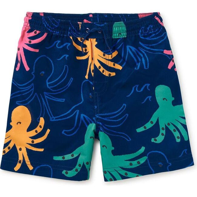 Mid-Length Swim Trunks, Sketched Octopus