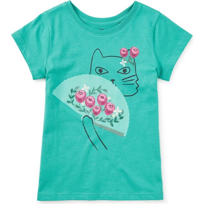 Flamenco Kitty Graphic Tee, Glaze Blue
