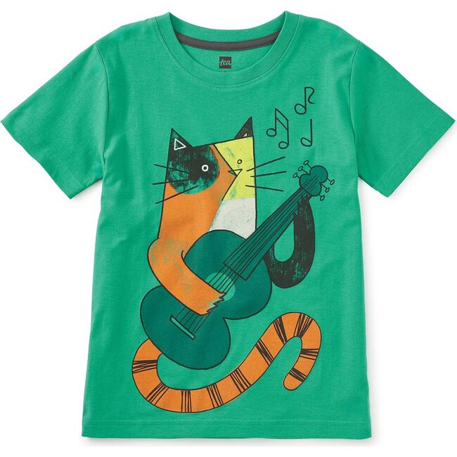Flamenco Feline Graphic Tee, Spinach