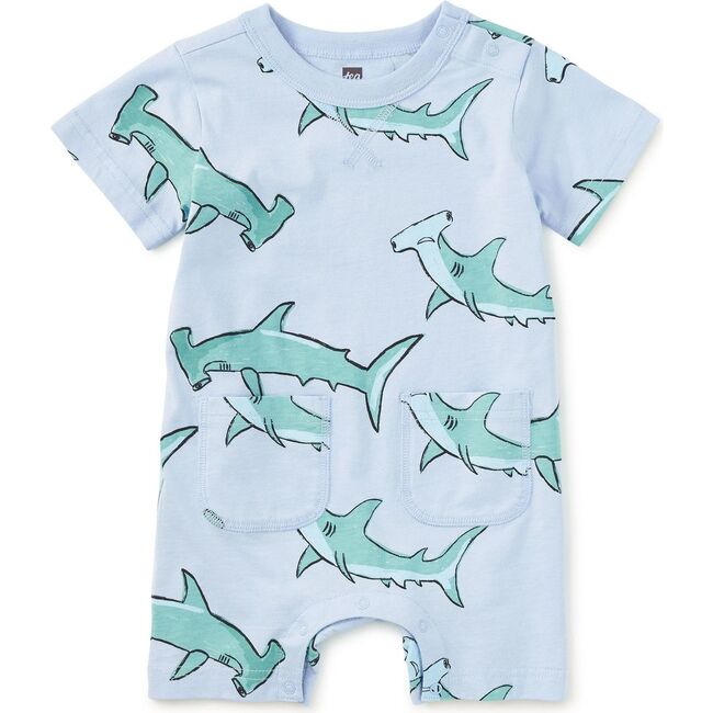 Double Pocket Baby Romper, Hungry Hammerheads