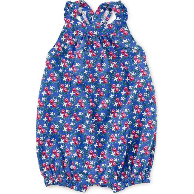 Cross-Back Baby Romper, Flamenco Fan Rose