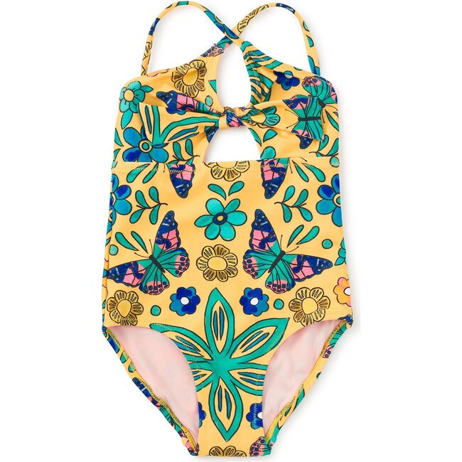 Cut Out One Piece Swimsuit, Butterfly Tile