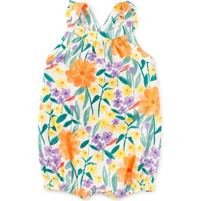 Cross-Back Baby Romper, Watercolor Floral