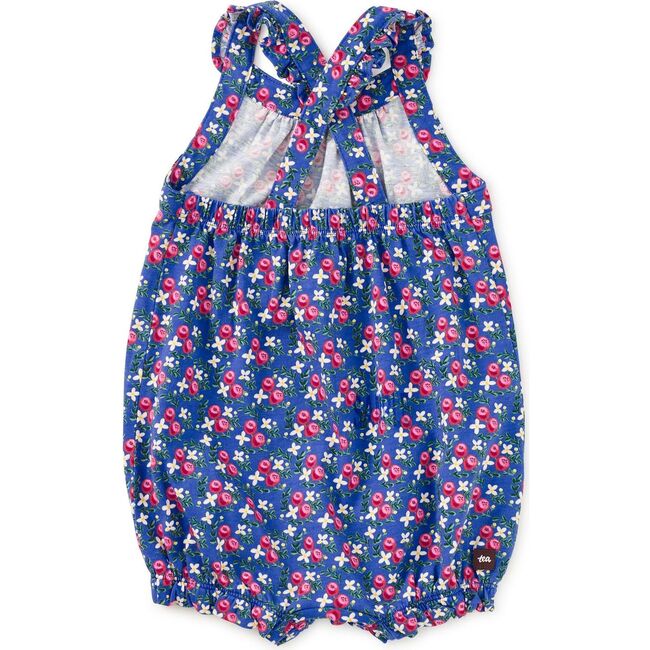 Cross-Back Baby Romper, Flamenco Fan Rose