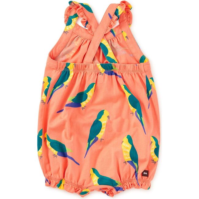 Cross-Back Baby Romper, Monk Parakeet