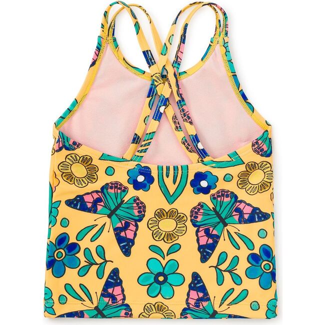 Cross Back Tankini Top, Butterfly Tile